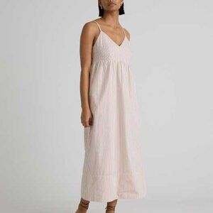 Quince Cream and White Striped Maxi Dress